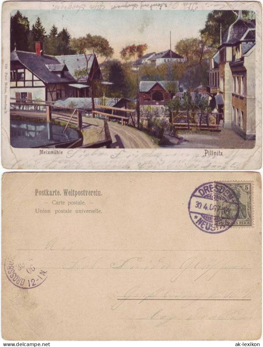 Ansichtskarte Pillnitz Meixmühle 1906 - Pillnitz