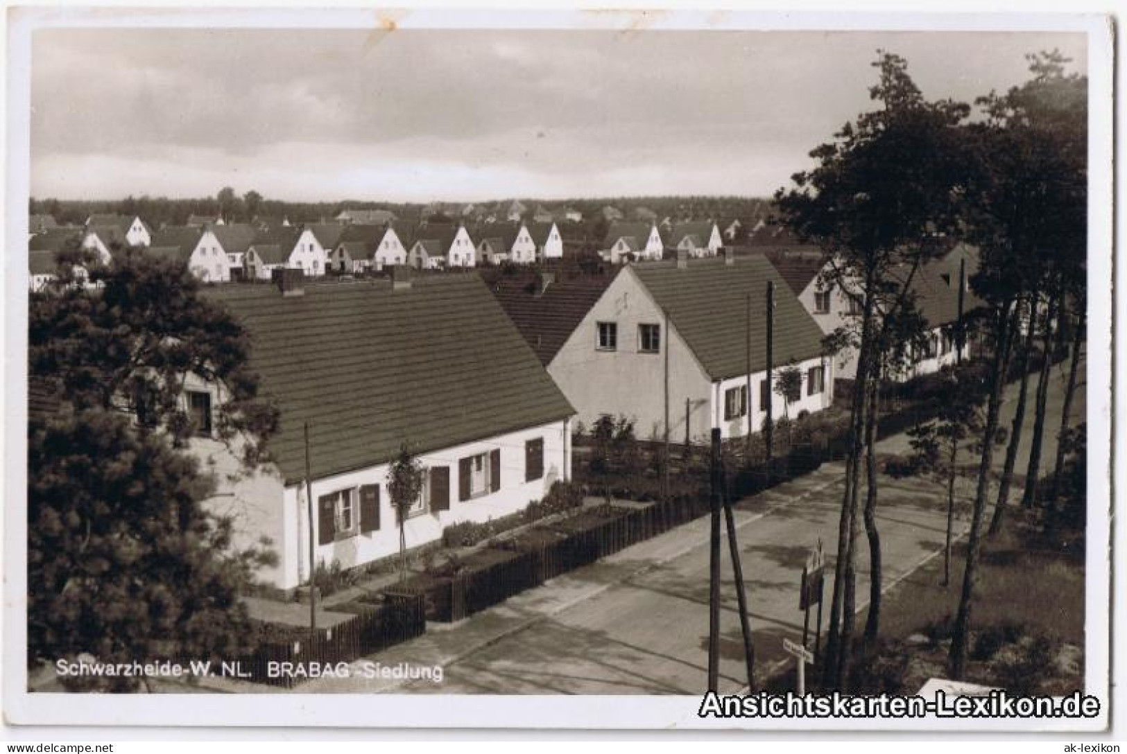 Ansichtskarte Schwarzheide BRABAG - Siedlung - Foto AK 1936 - Schwarzheide