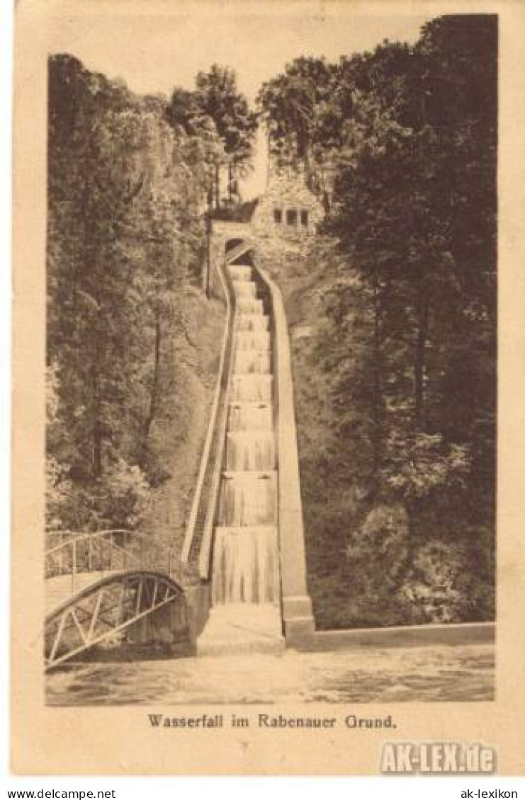Ansichtskarte Rabenau Wasserfall Im Rabenauer Grund 1922 - Rabenau
