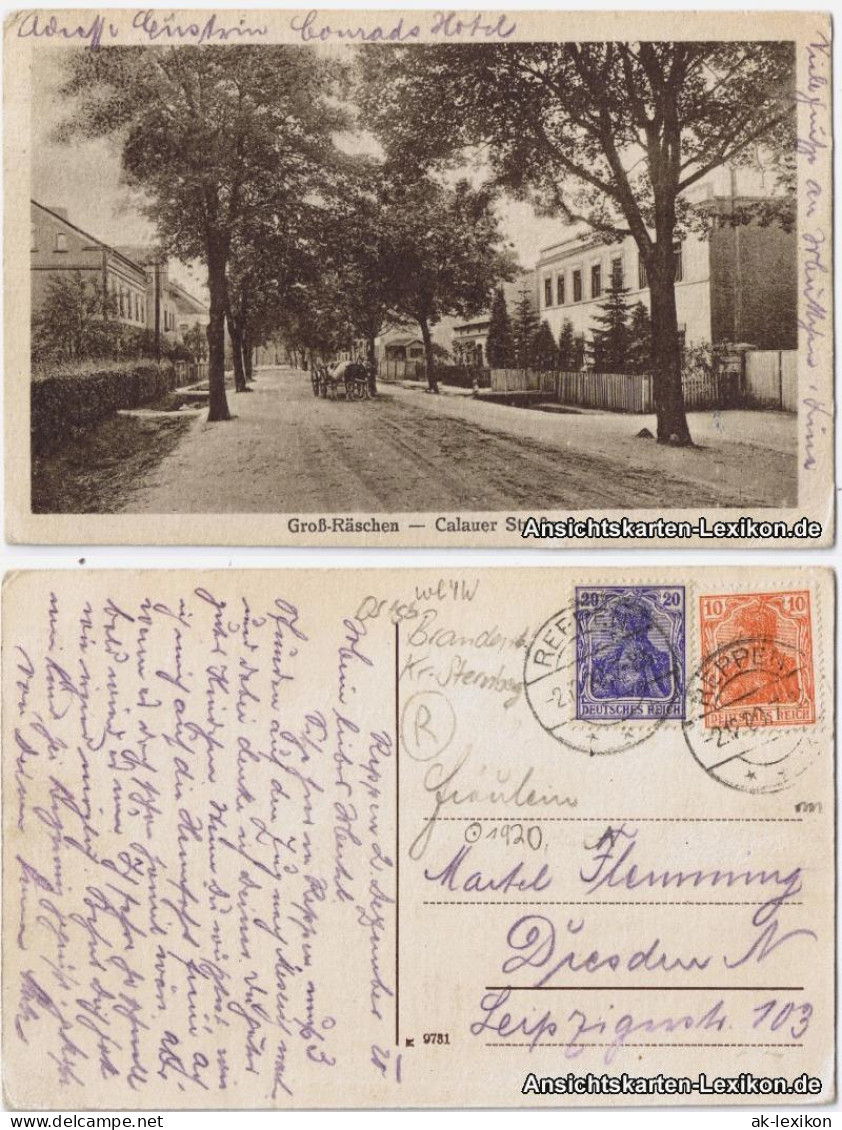 Ansichtskarte Großräschen Calauer Straße 1920 - Grossraeschen