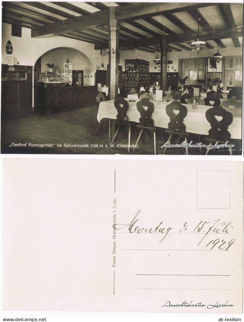 Ansichtskarte Sasbach (Ortenau) Gasthaus Hornisgrinde - Gaststube 1929 - Sasbach