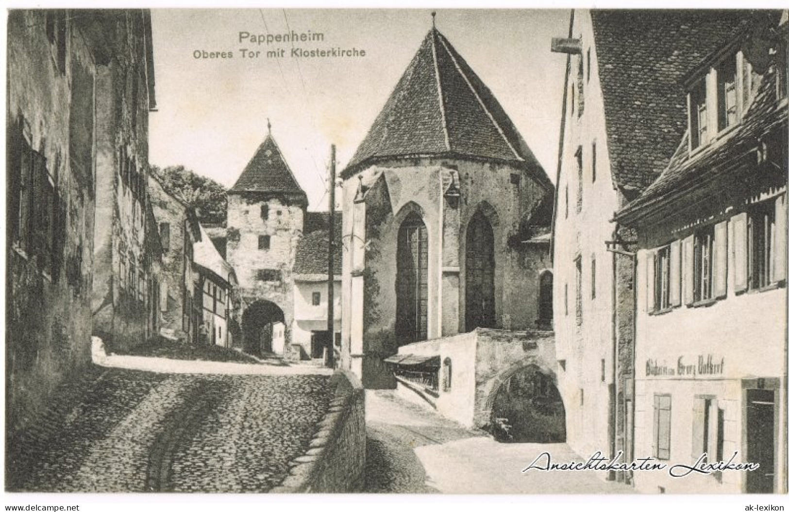 Ansichtskarte Pappenheim Oberes Tor Mit Klosterkirche Und Bäckerei 1918  - Pappenheim
