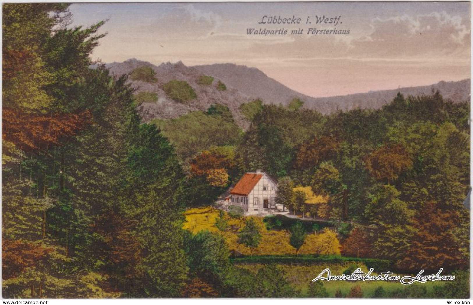 Ansichtskarte Lübbecke (Westfalen) Waldpartie Mit Försterhaus 1917  - Luebbecke