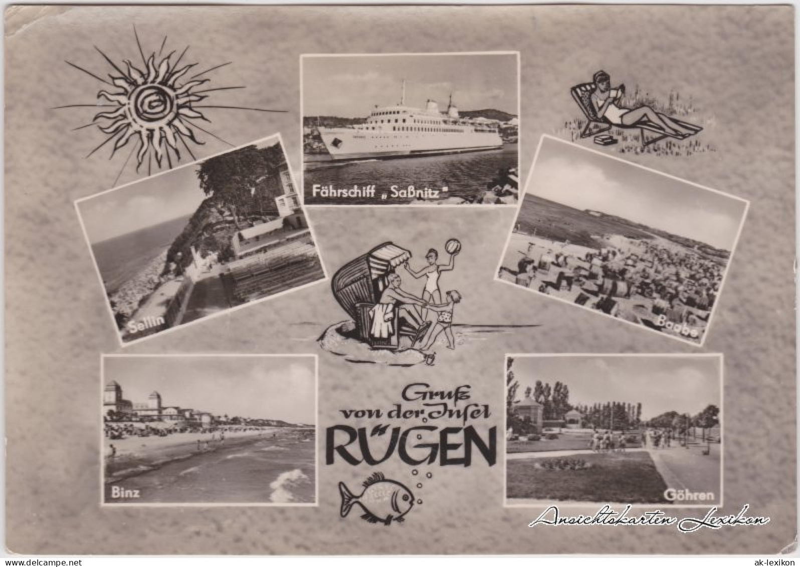 Ansichtskarte Baabe Mehrbildkarte Rügen Und Fährschiff Saßnitz 1964 - Sellin