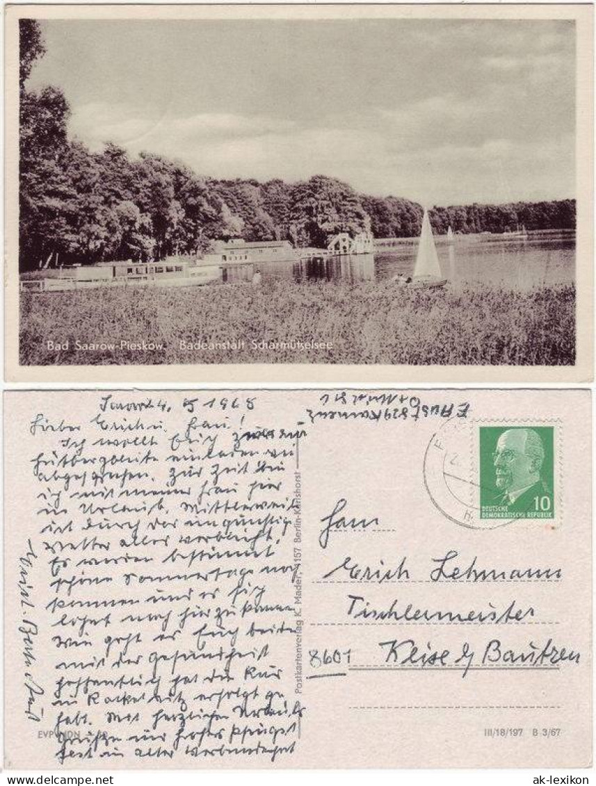 Ansichtskarte Pieskow-Bad Saarow Badeanstalt Scharmützelsee 1968 - Bad Saarow