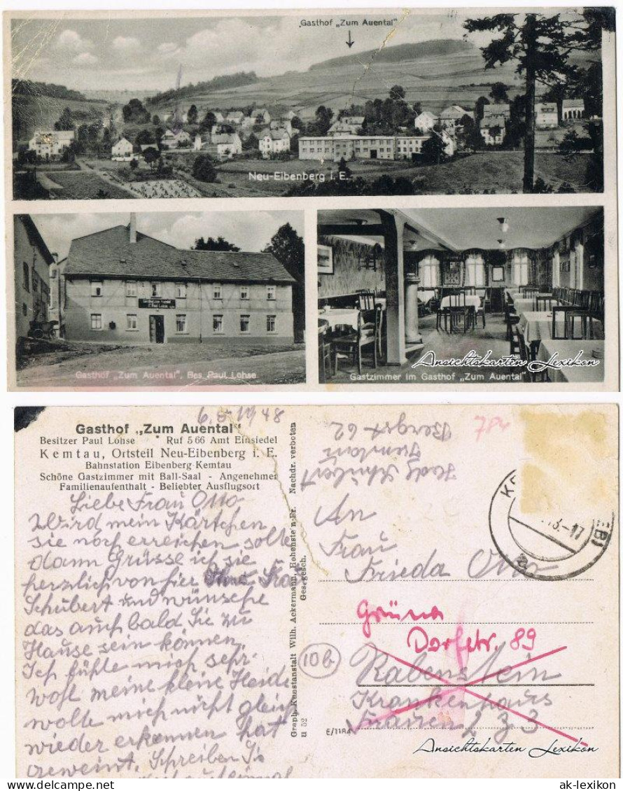 Eibenberg (Erzgebirge)-Burkhardtsdorf: Gasthof, Totale Und Gastzimmer 1948 - Burkhardtsdorf