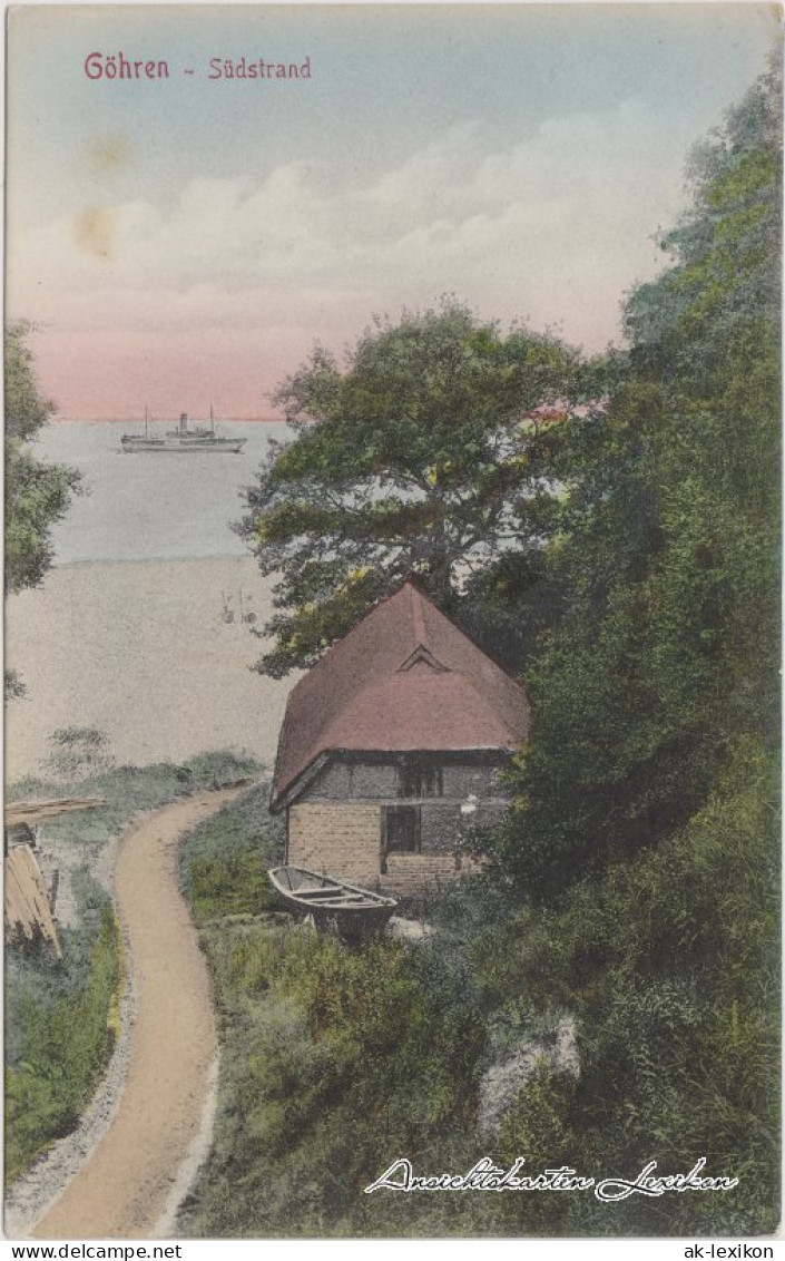 Ansichtskarte Göhren (Rügen) Fischerhaus, Strand Und Dampfer 1907  - Goehren