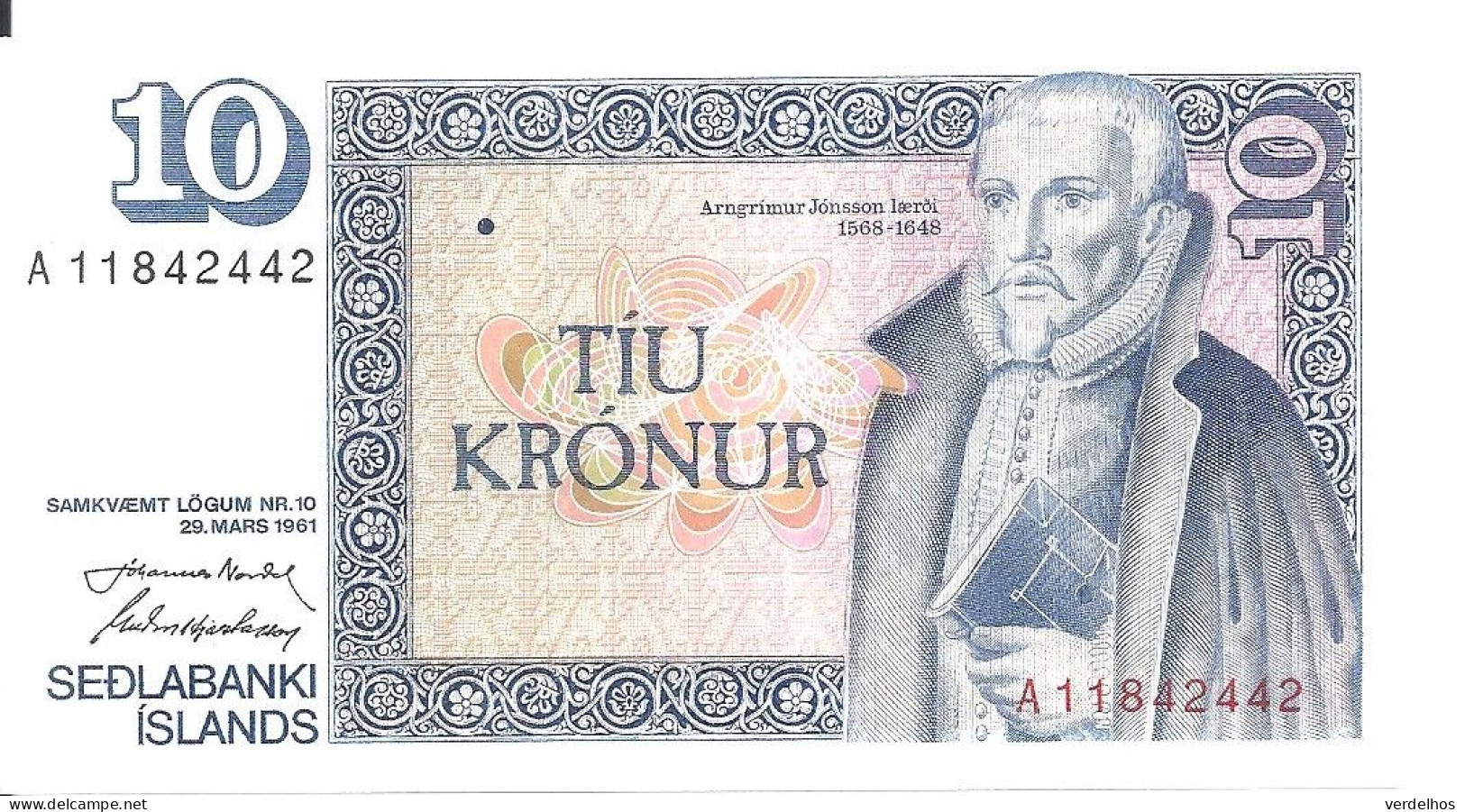 ISLANDE 10 KRONUR 1961(1981) UNC P 48 - Islandia