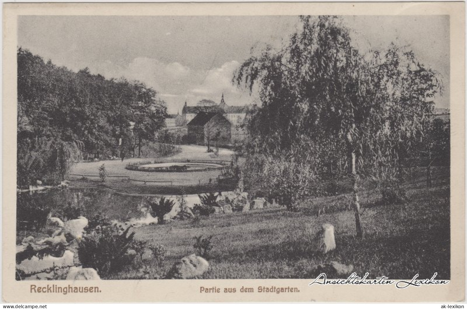Ansichtskarte Recklinghausen Partie Aus Dem Stadtgarten 1919  - Recklinghausen