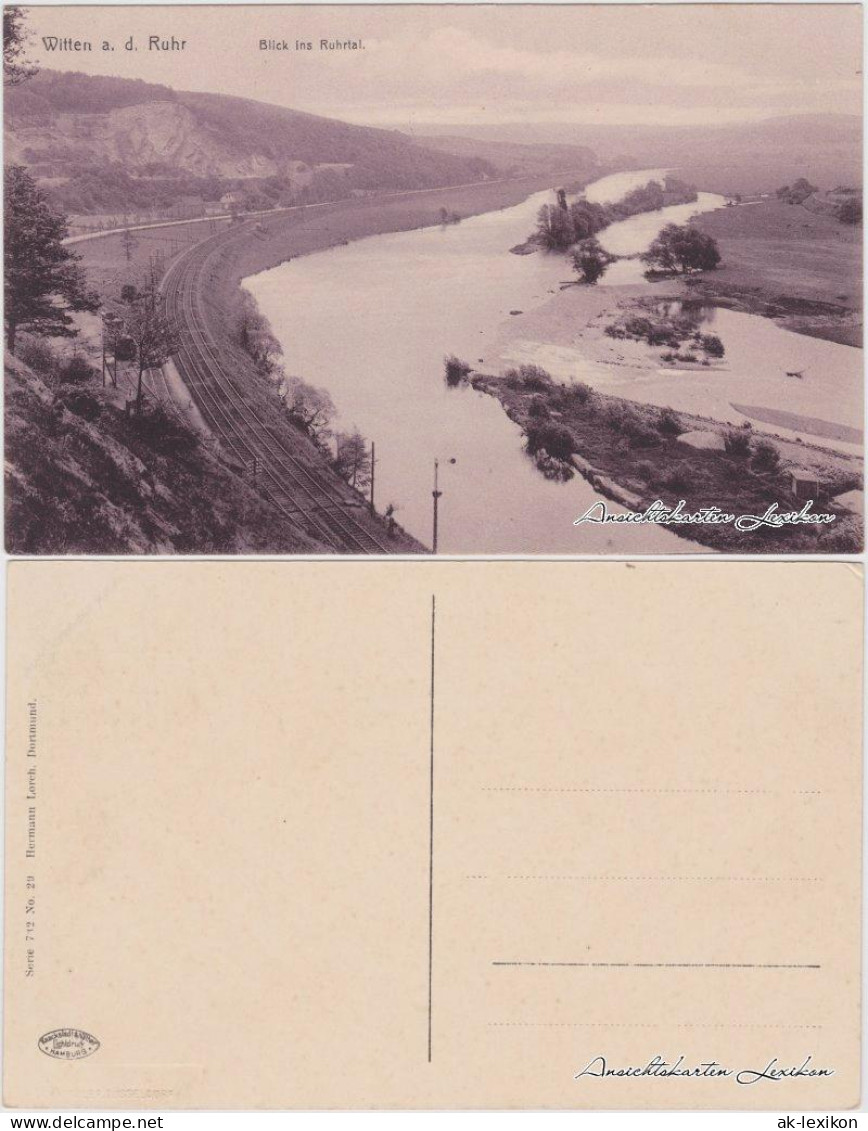 Ansichtskarte Witten (Ruhr) Blick Ins Ruhrtal - Bahnstrecke 1918  - Witten