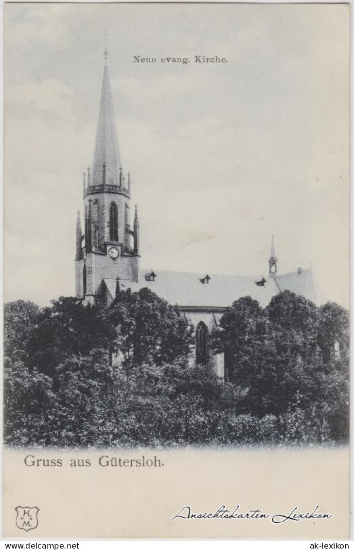 Ansichtskarte Gütersloh Neue Evangelische Kirche 1913 - Gütersloh