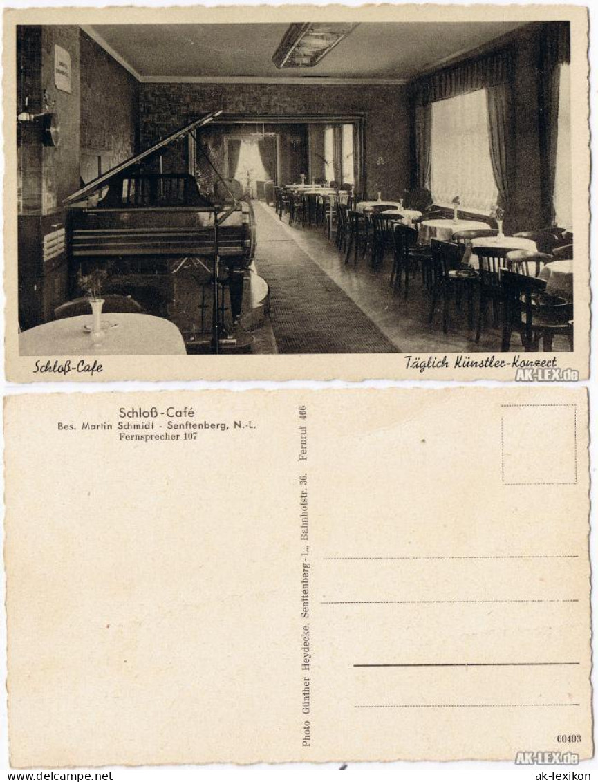 Ansichtskarte Senftenberg (Niederlausitz) Schloß-Cafe - Innenansicht 1928 - Senftenberg