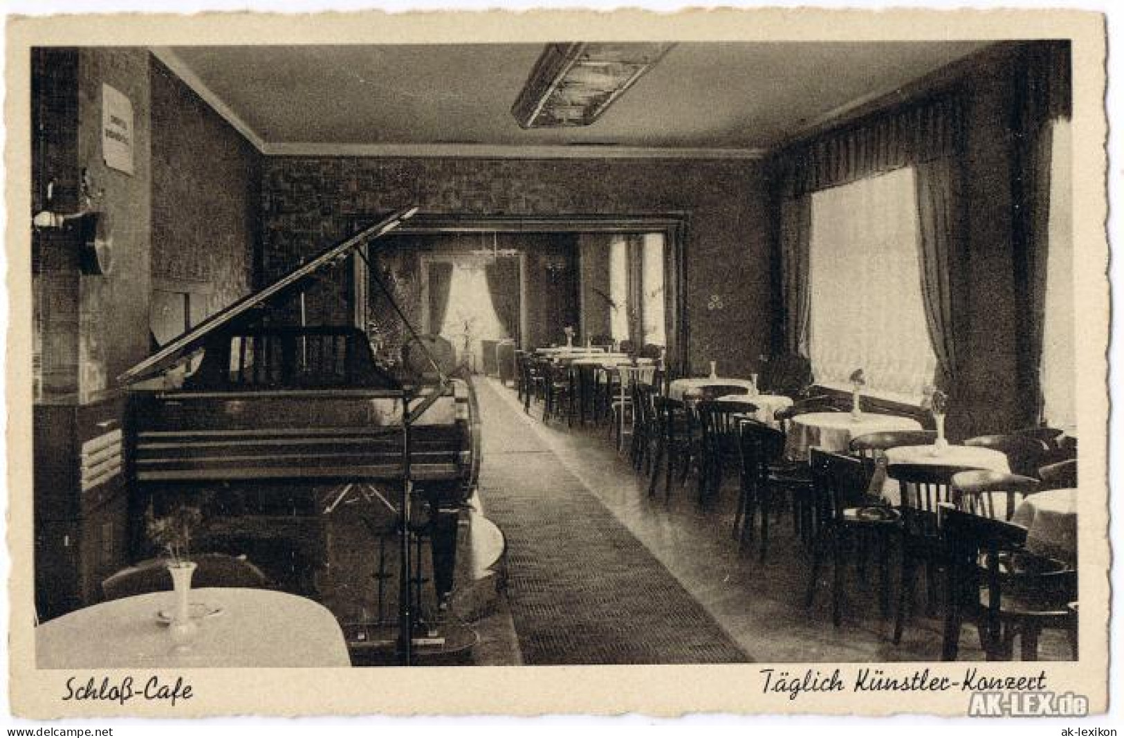 Ansichtskarte Senftenberg (Niederlausitz) Schloß-Cafe - Innenansicht 1928 - Senftenberg