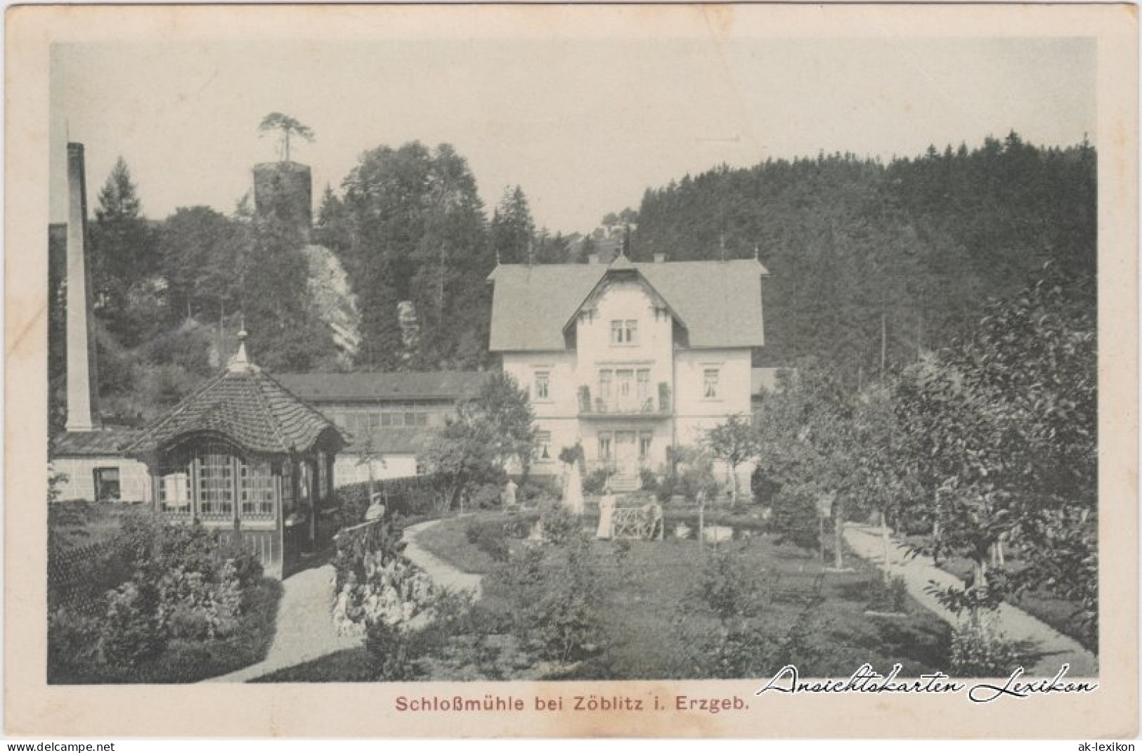 Ansichtskarte Zöblitz Schloßmühle 1922  - Zoeblitz