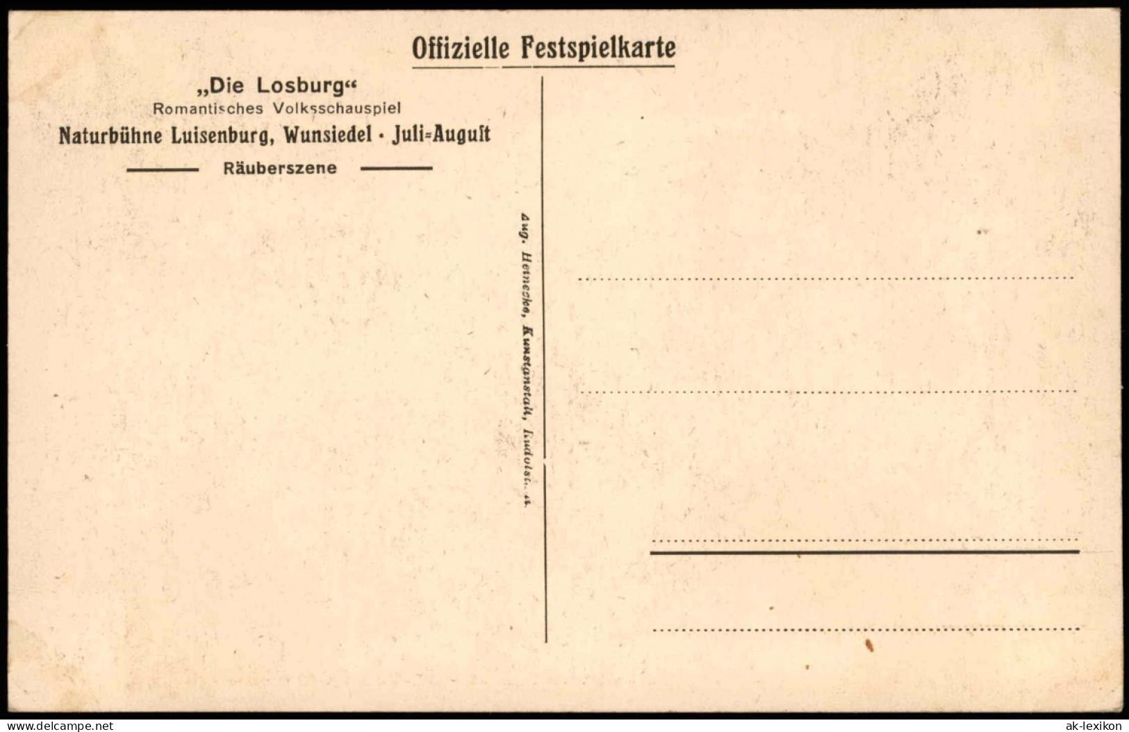 Luisenburg-Wunsiedel Naturbühne Luisenburg Volksschauspiel "Die Losburg" 1920 - Wunsiedel