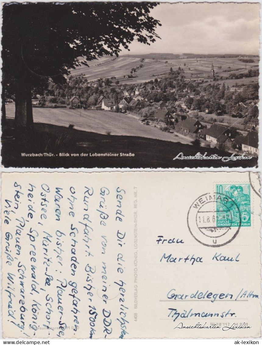 Ansichtskarte Wurzbach Blick Von Der Lobensteiner Straße 1961 - Wurzbach