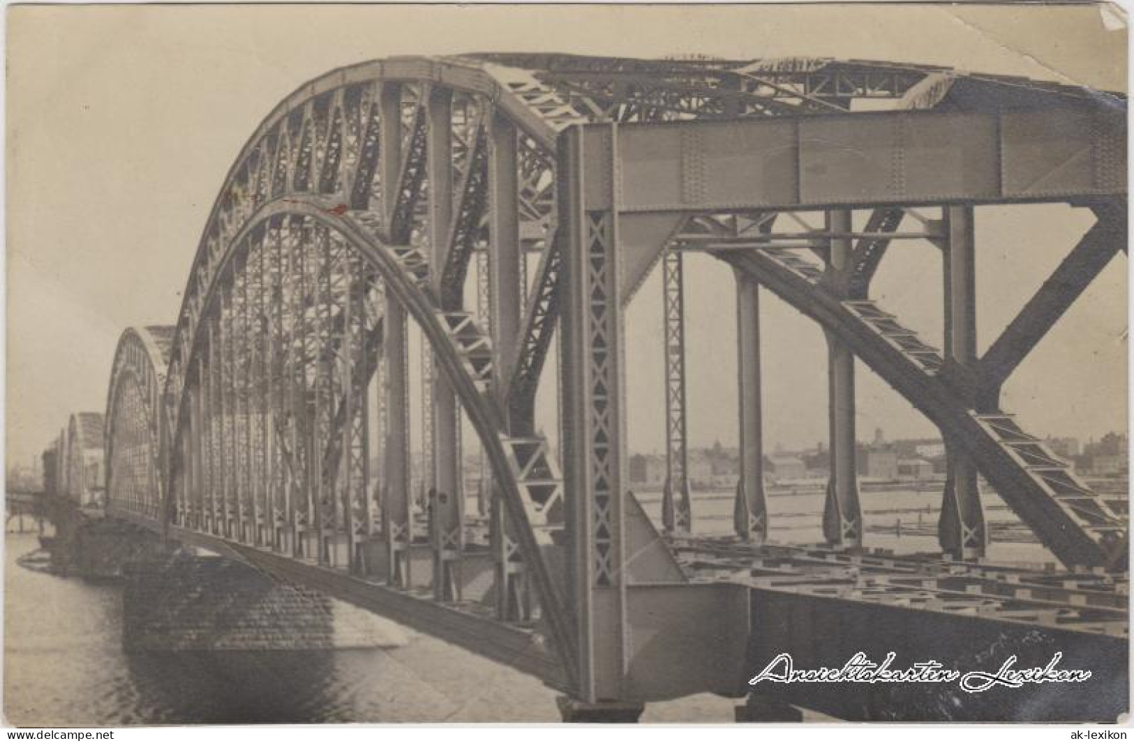 Postcard Riga Rīga Ри́га Brücke Feldpost 1917 - Lettland