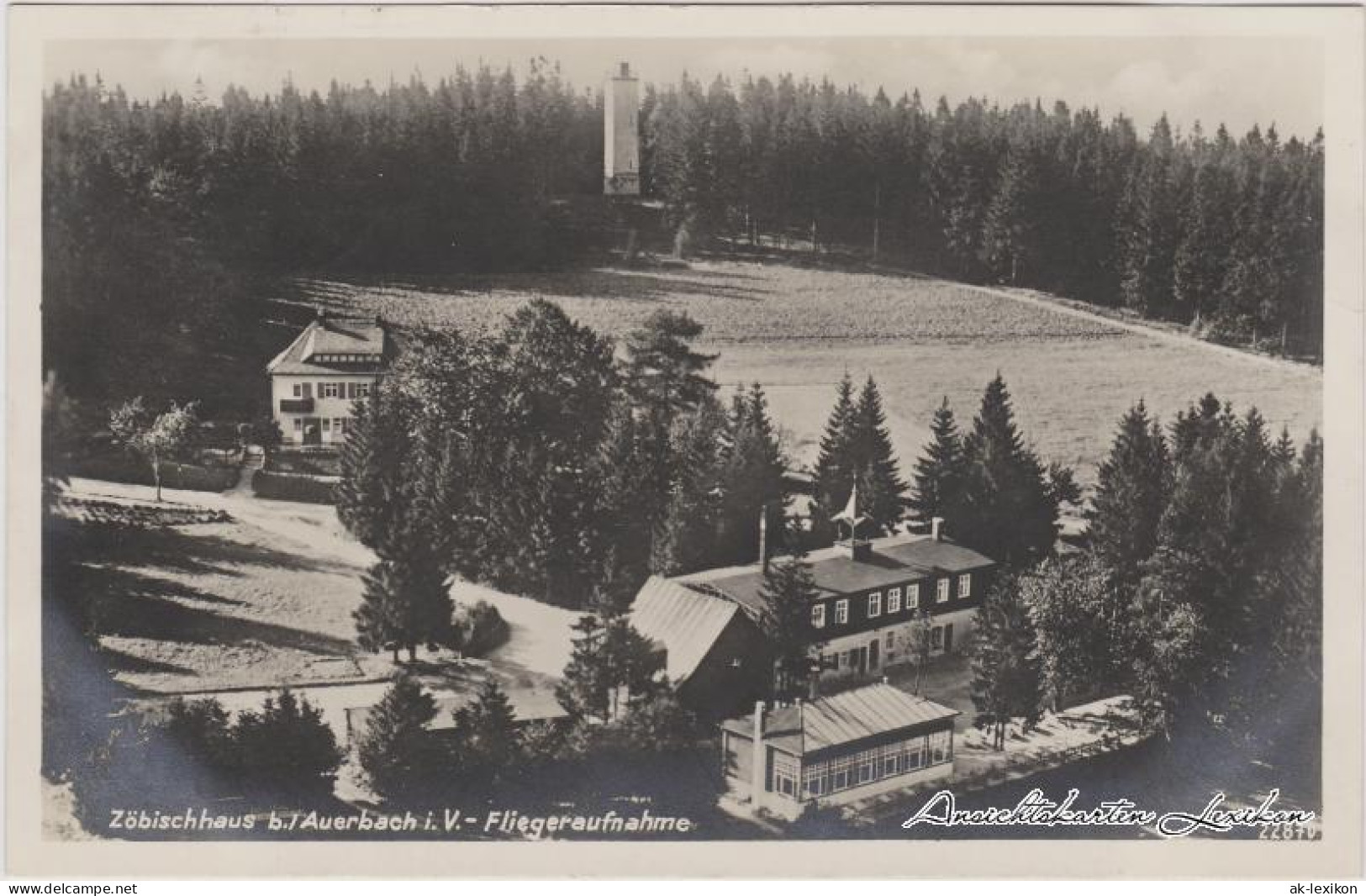Ansichtskarte Auerbach (Vogtland) Zöbischhaus Fliegeraufnahme 1933 - Auerbach (Vogtland)