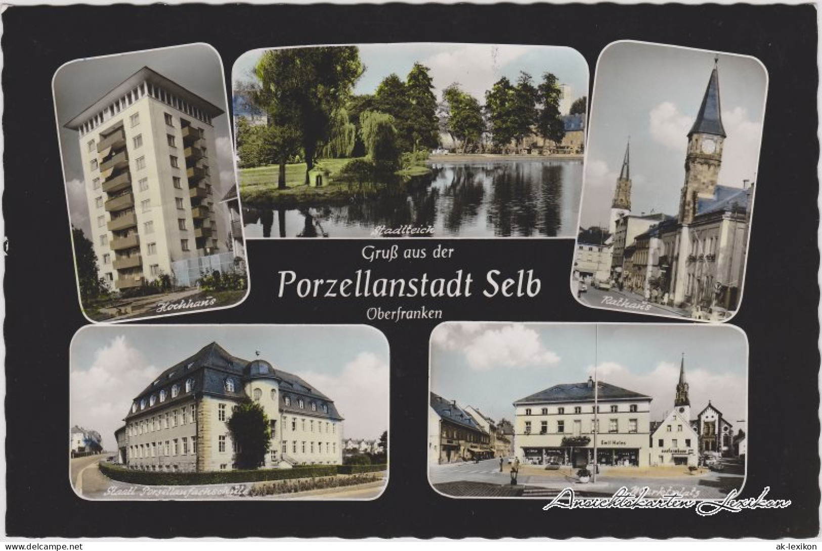 Ansichtskarte Selb Mehrbild: Hochhaus, Rathaus Und Markt 1961  - Selb