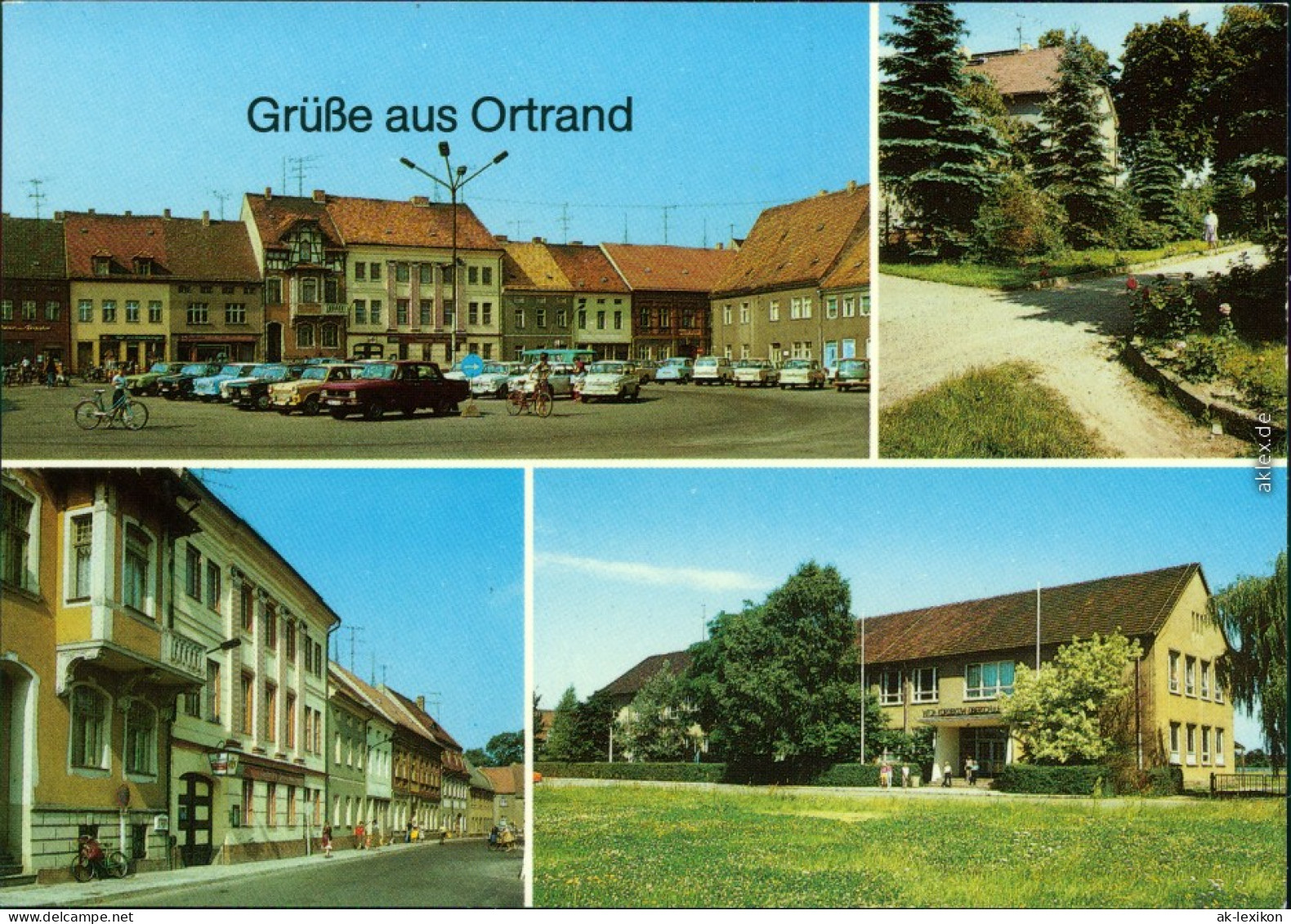 Ortrand Markt, Grünanlage Am Haag, Elsterwerdaer Straße, Oberschule 1988 - Ortrand