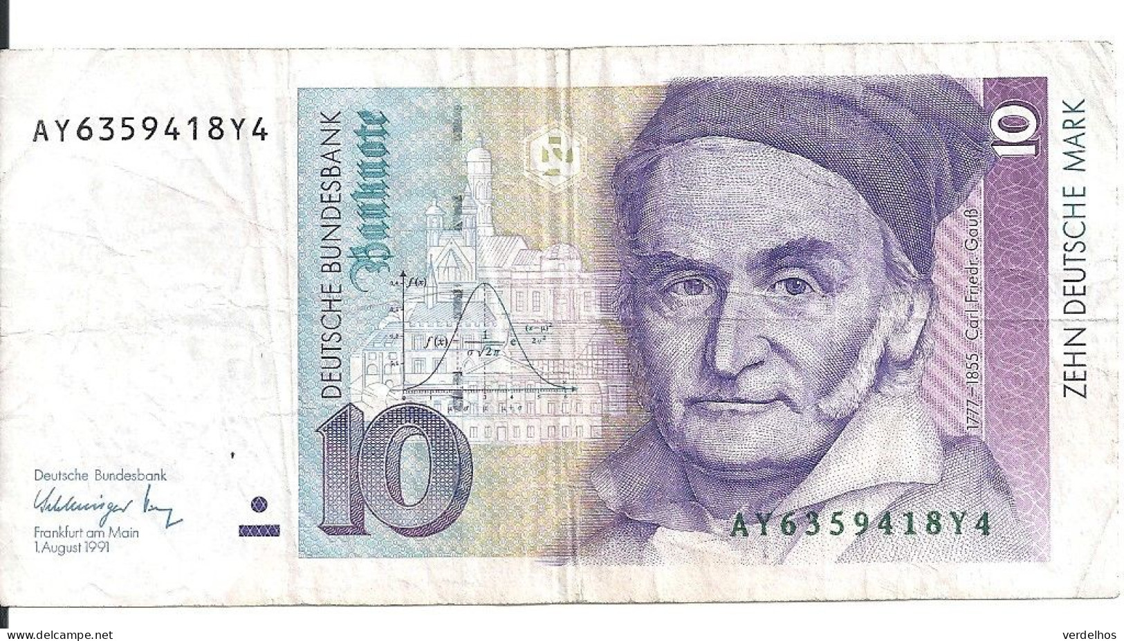 ALLEMAGNE 10 MARK 1991 VF P 38 B - 10 DM