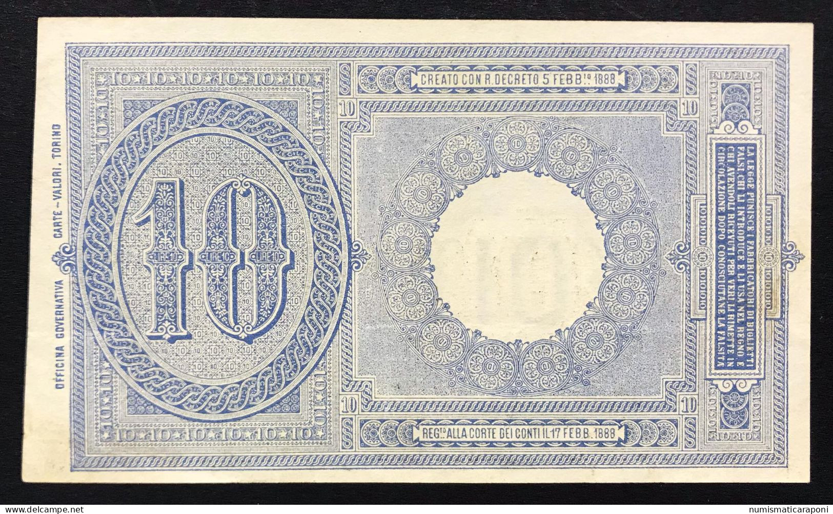 10 Lire Vitt. Em. III° Effige Umberto I° 19 09 1923 Maltese Rossolini Rara Bb/spl Lotto 2907 - Regno D'Italia – 1 Lira