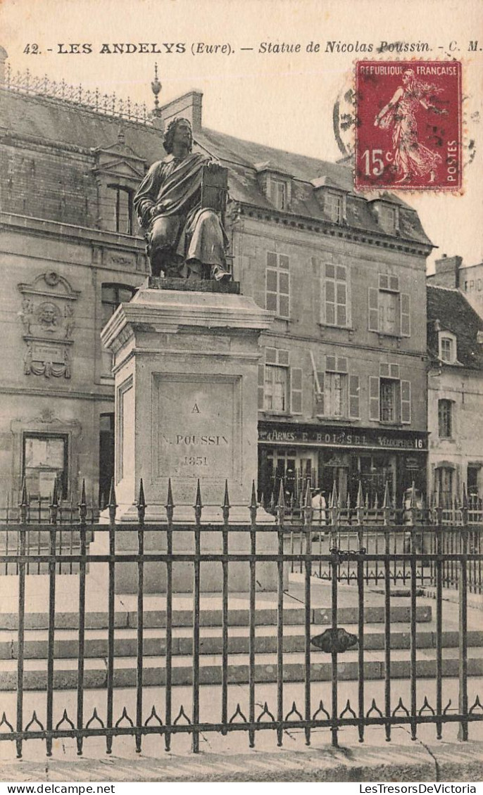 FRANCE - Les Andelys - Statue De Nicolas Poussin - Carte Postale Ancienne - Les Andelys