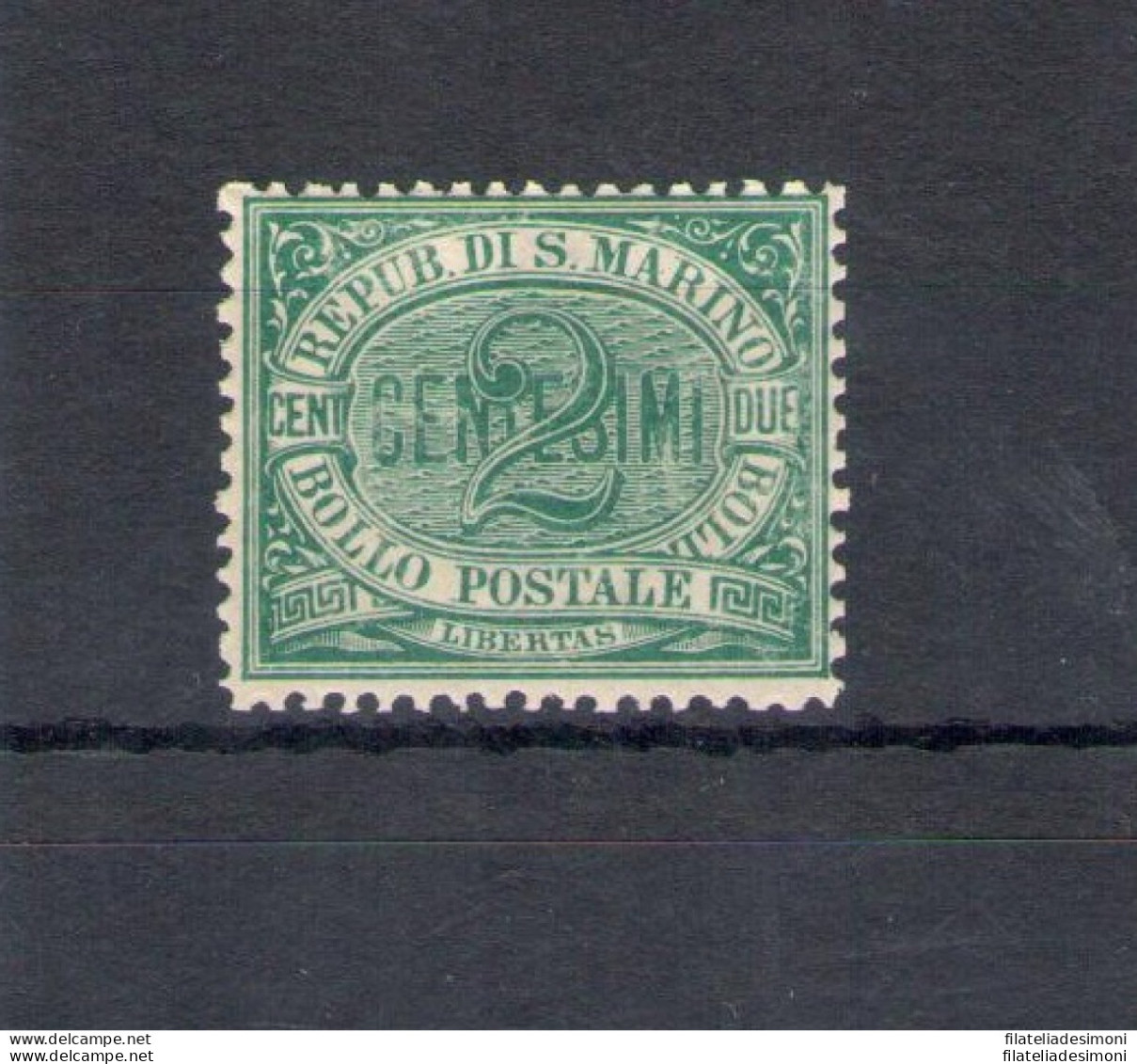 1877 SAN MARINO, N. 1 - 2 Cent. Verde, MNH** - Autres & Non Classés