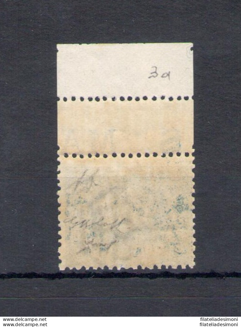 1877 SAN MARINO, N. 3A 10 Cent. Azzurro, MNH** - Firma Al Verso Giulio Bolaffi - A. Diena - Bordo Di Foglio Alto - Autres & Non Classés