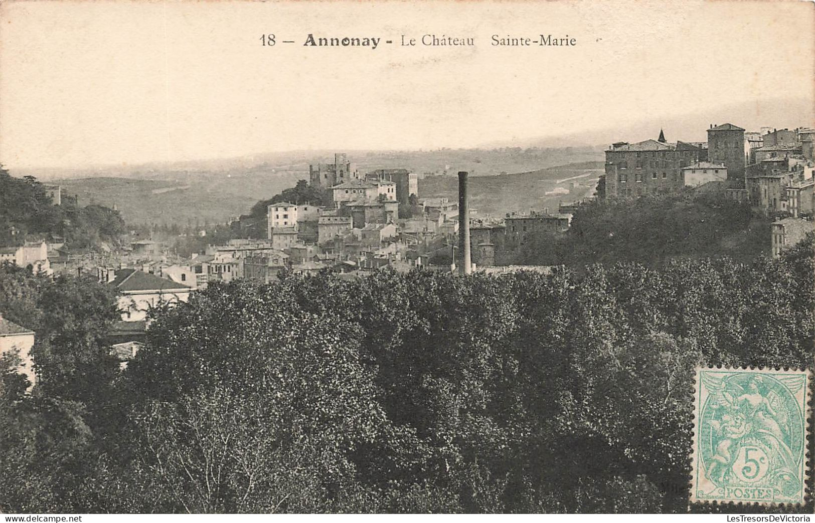 FRANCE - Annonay - Vue Générale Et Vue De Loin Du Château Sainte Marie - Carte Postale Ancienne - Annonay