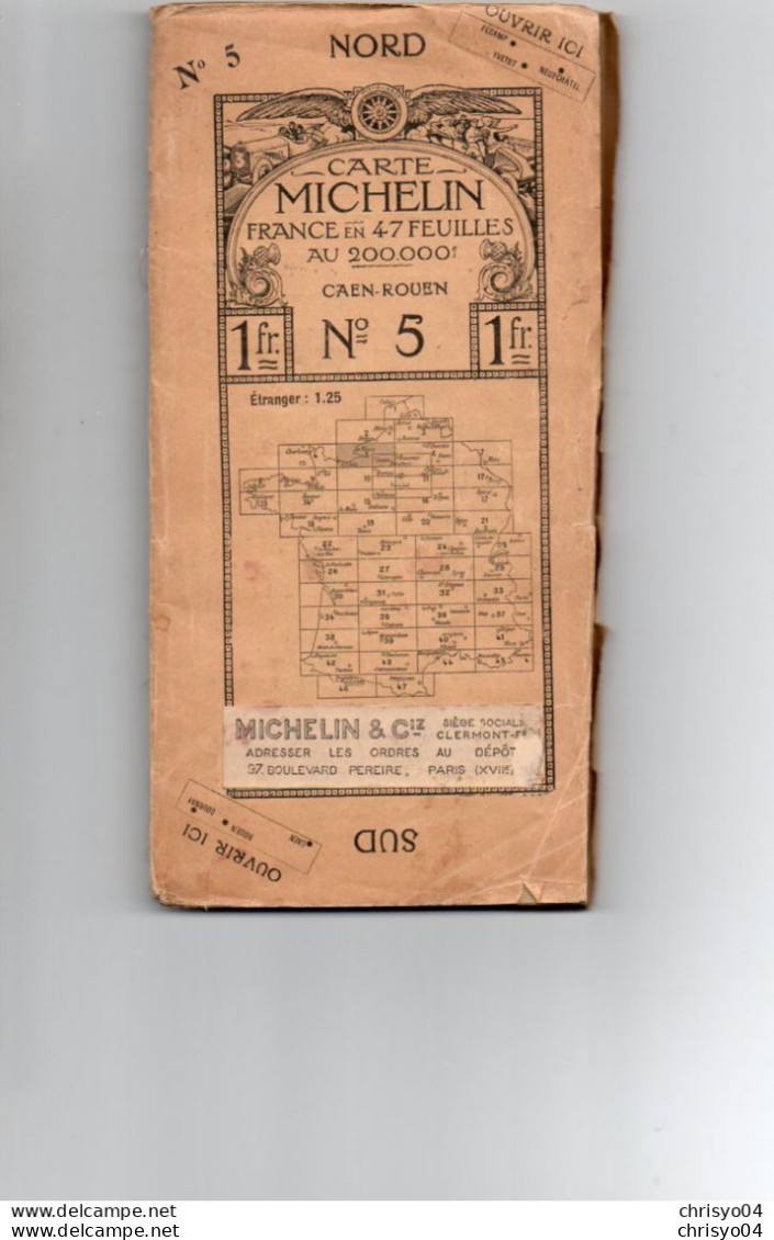 3V10Mq   Carte Michelin TOILEE Ancienne N°5 Caen Rouen - Cartes Routières