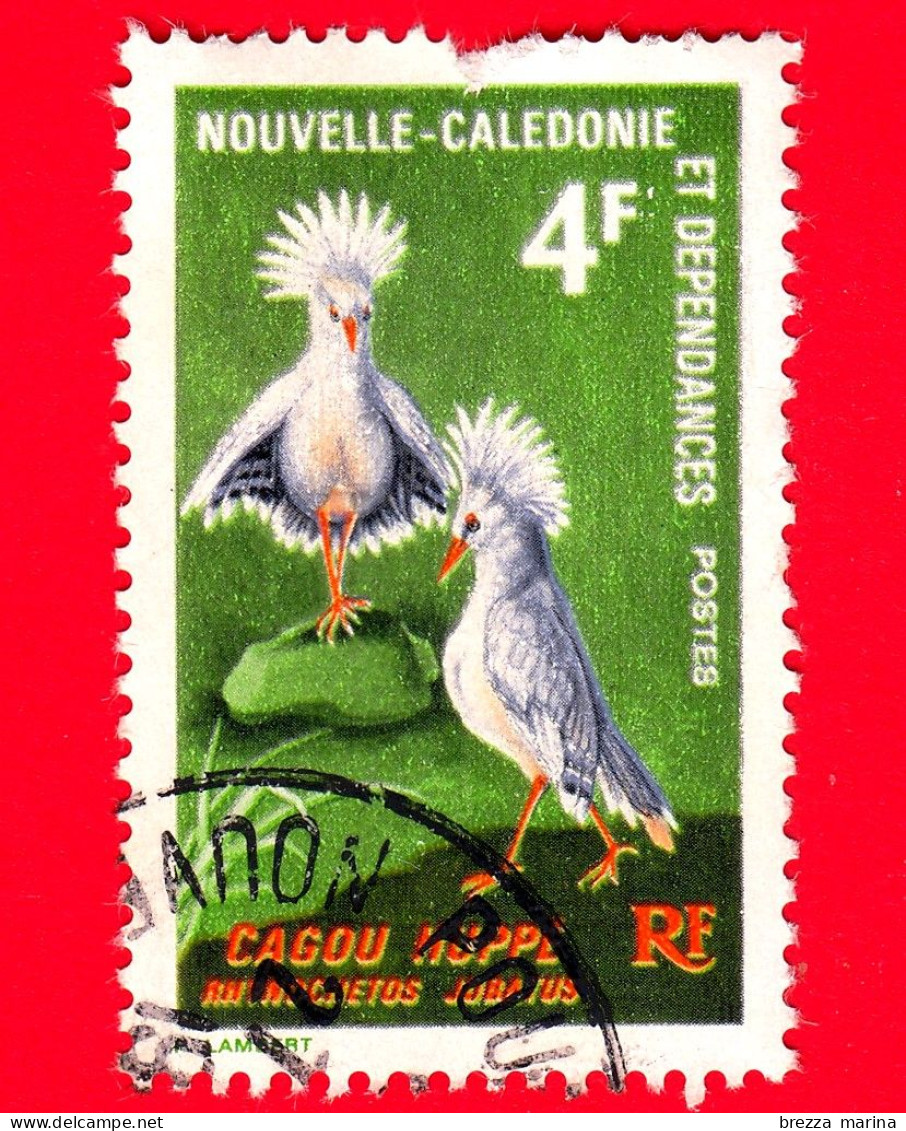 NUOVA CALEDONIA - Usato - 1967 - Uccelli - Kagu (Rhynochetos Jubatus) - Cagou Huppé - 4 - Used Stamps