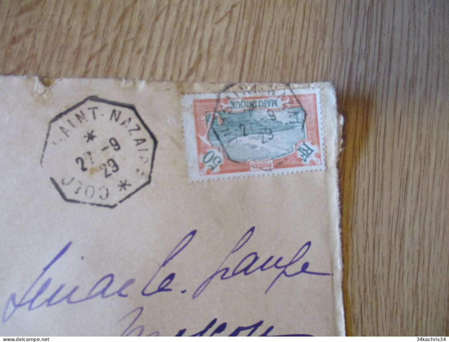 F5 Lettre Guadeloupe 1 TP Ancien Pour Paris Cachet Colo Saint Nazaire 1929 - Briefe U. Dokumente