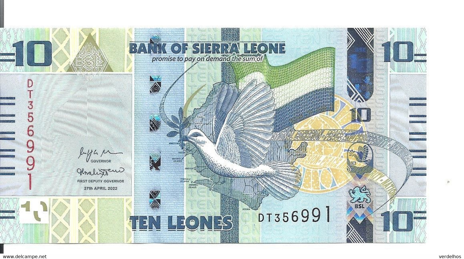 SIERRA LEONE 10 LEONES 2022 UNC P 37 - Sierra Leona