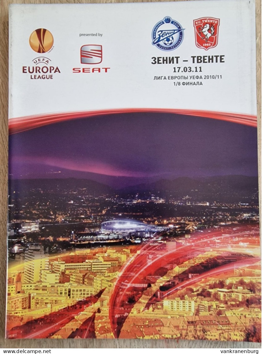 Programme FC Zenit - FC Twente - 17.03.2011 - UEFA Europa League - Football Soccer Fussball Calcio Programm - Bücher