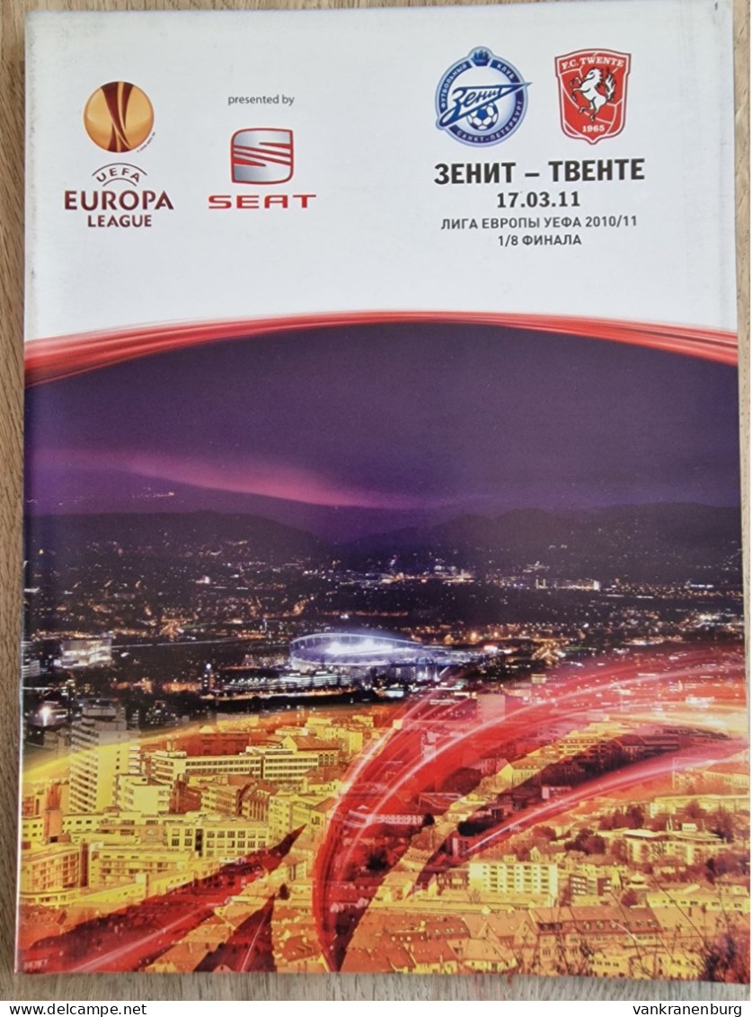 Programme FC Zenit - FC Twente - 17.03.2011 - UEFA Europa League - Football Soccer Fussball Calcio Programm - Libros