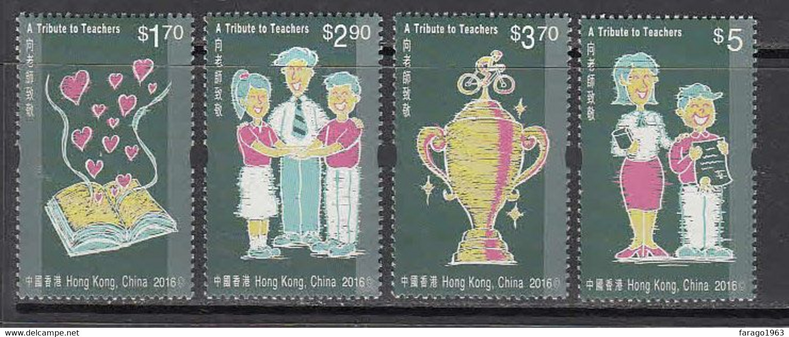 2016 Hong Kong Teachers Education  Complete Set Of 4 MNH - Ongebruikt