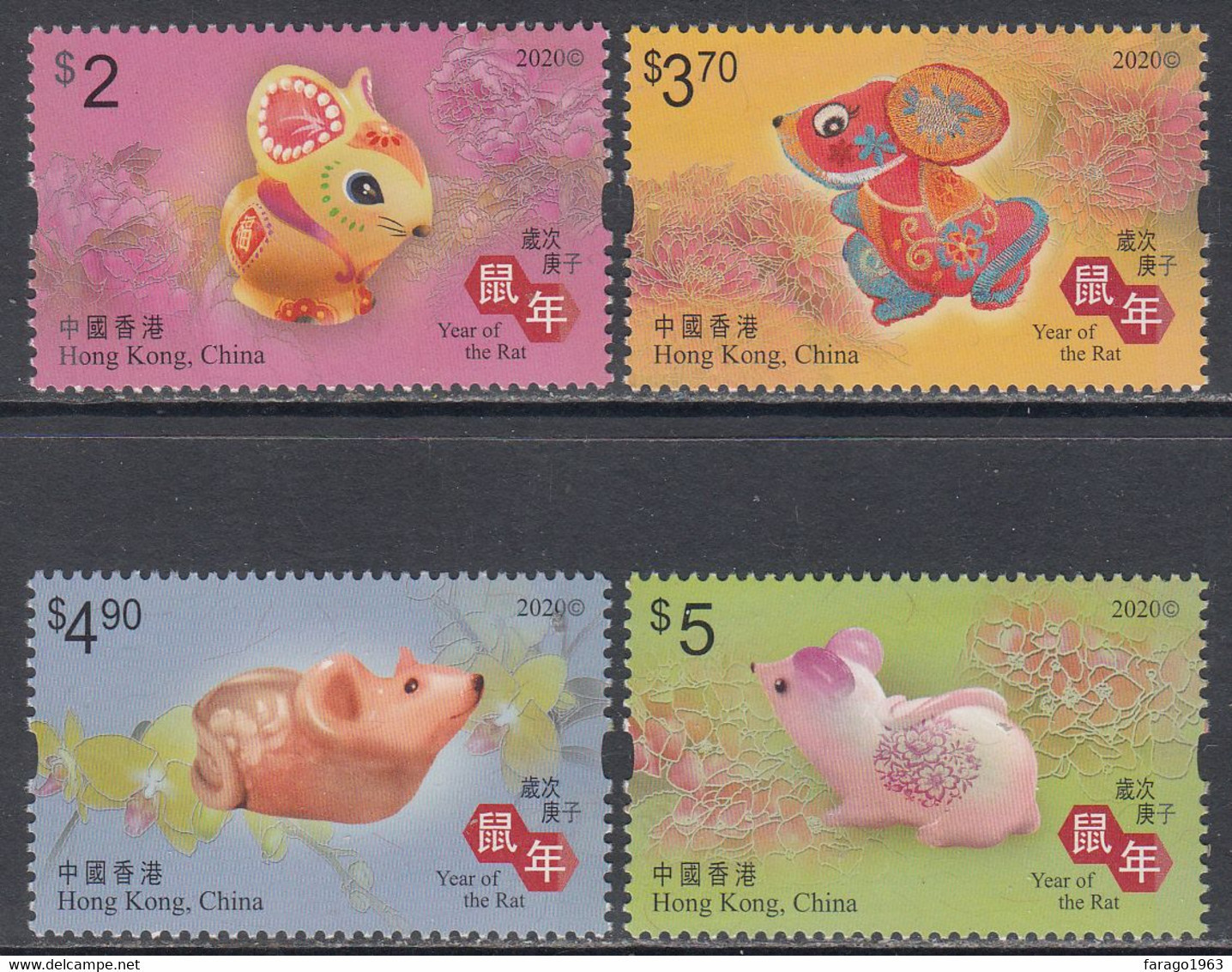 2020 Hong Kong Year Of The Rat Complete Set Of 4 MNH - Unused Stamps