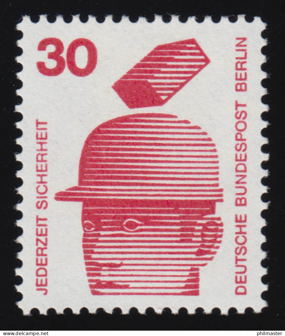 406a Unfall 30 Pf 300er-Rolle Schwarze Nr., Einzelmarke + Nr. ** - Rollenmarken