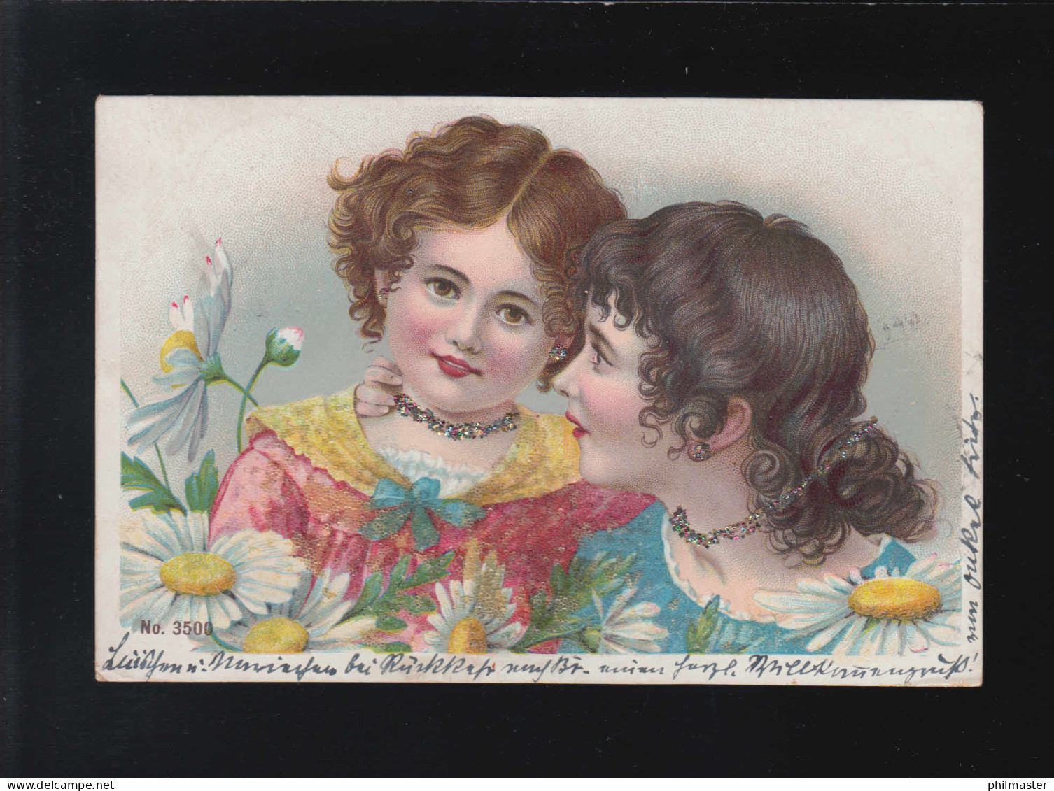 Mädchen Ketten Ohrringe Glitzer Margeriten, Wasserleben/Braunschweig 25.7.1900 - Contre La Lumière