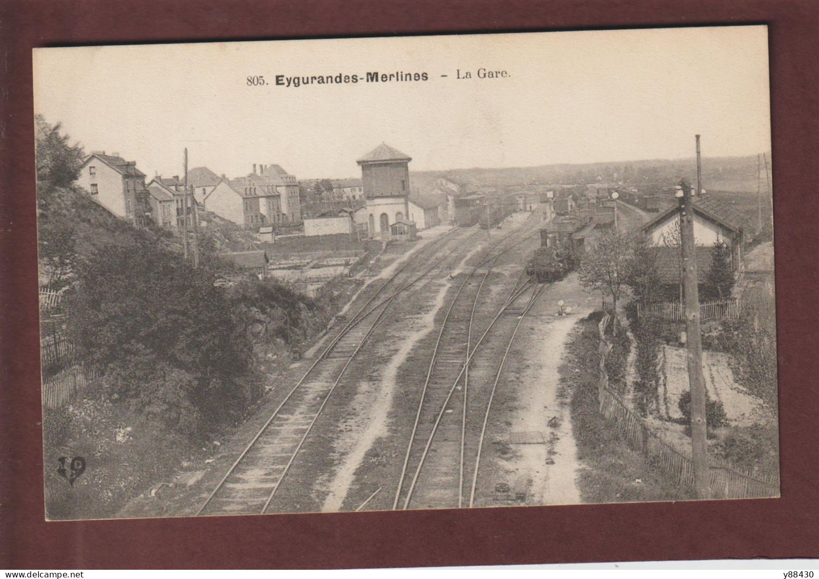 CPA - EYGURANDES MERLINES - 19 - La Gare Et La Locomotive - Carte N° 805 - Neuve - 2 Scan - Eygurande