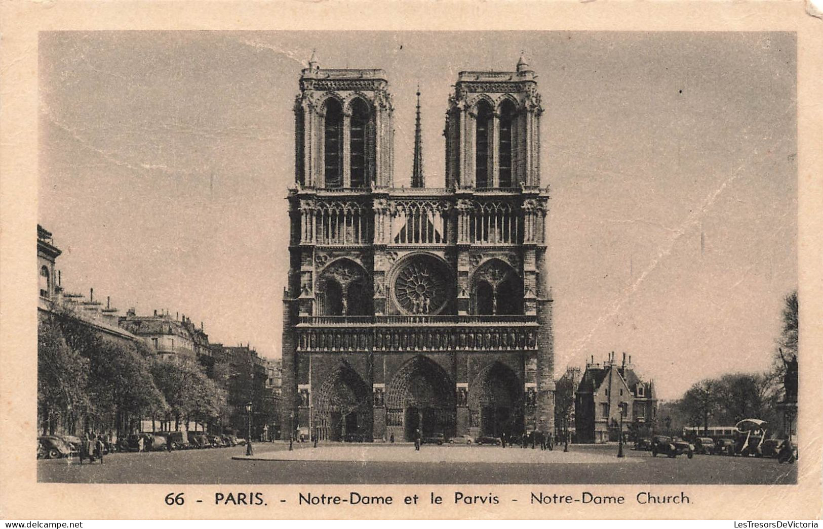 FRANCE - Paris - Notre Dame Et Le Parvis - Notre Dame Church - Carte Postale Ancienne - Notre Dame Von Paris