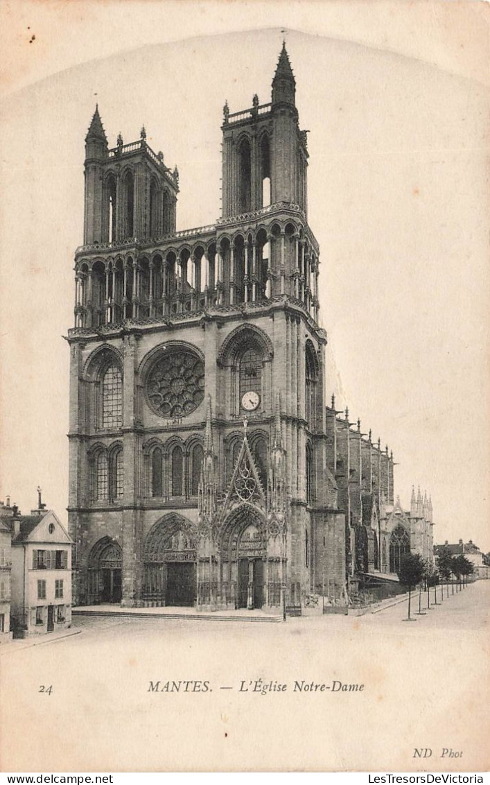 FRANCE - Mantes - L'Eglise Notre Dame - Façade Principale - Carte Postale Ancienne - Mantes La Ville