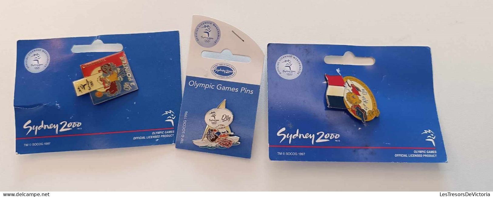 Lot De 3 Pin's Des Jeux Olympiques De Sydney 2000 - Basketball - Sets