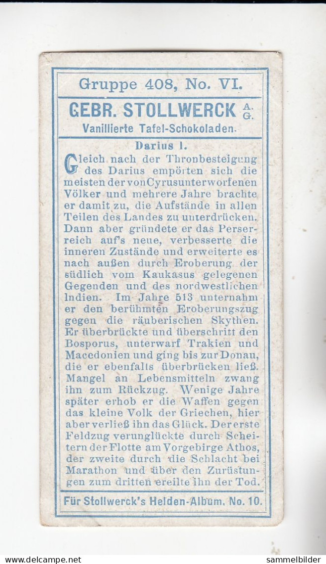 Stollwerck Album No 10 Helden Der Juden Lyder Und Perser Darius I Gruppe 408#6 Von 1908 - Stollwerck