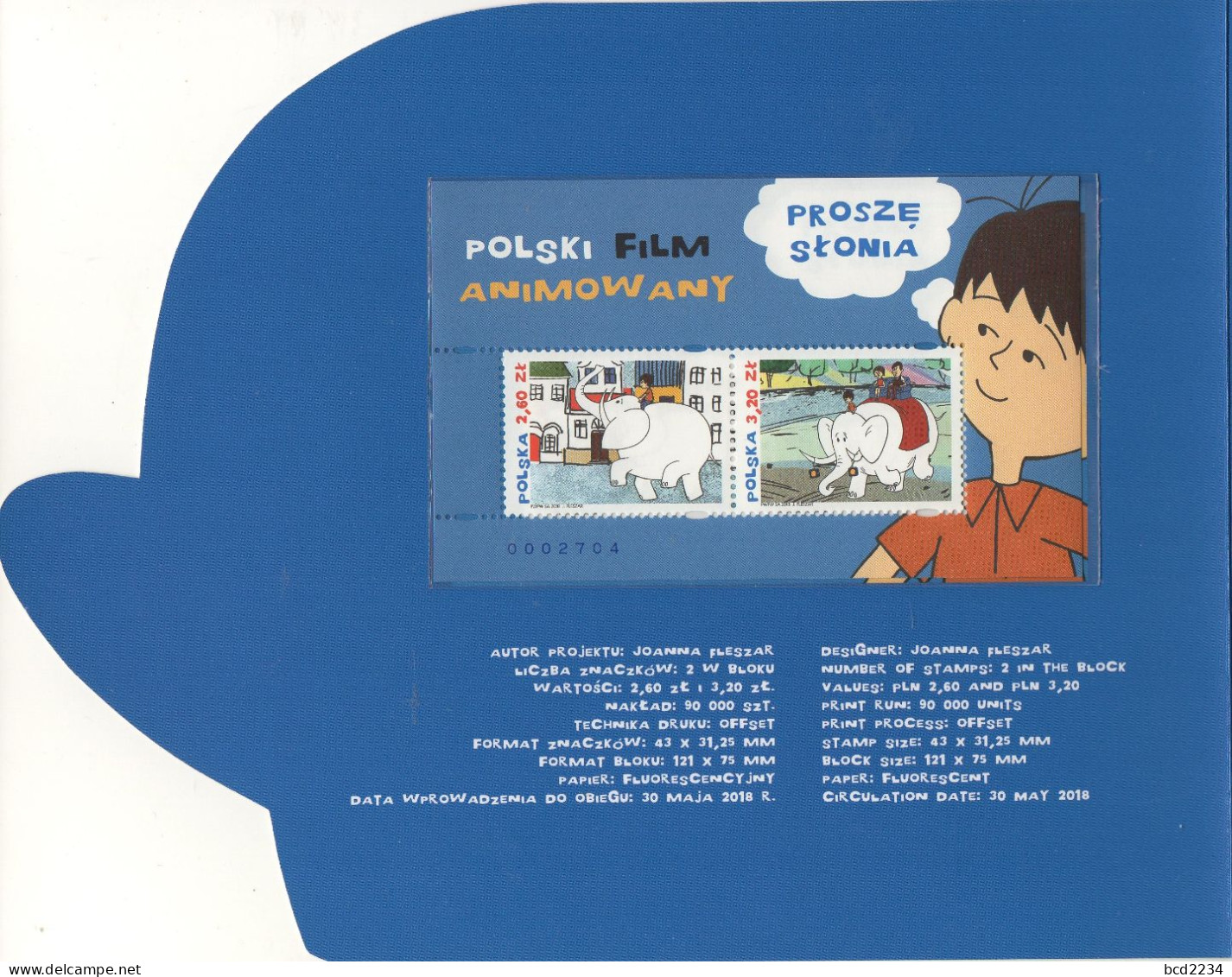 POLAND 2018 POLISH POST OFFICE SPECIAL LIMITED EDITION FOLDER: POLISH ANIMATED FILM MS ELEPHANT CARTOONS FOOTBALL ARTIST - Storia Postale