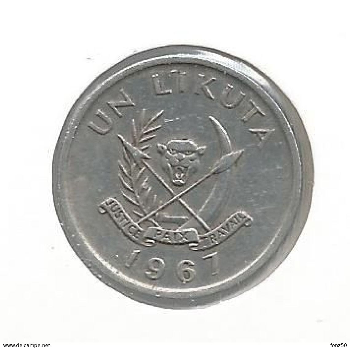 CONGO - MOBUTU * 1 Likuta 1967 * Nr 12682 - Kongo - Zaire (Dem. Republik, 1964-70)