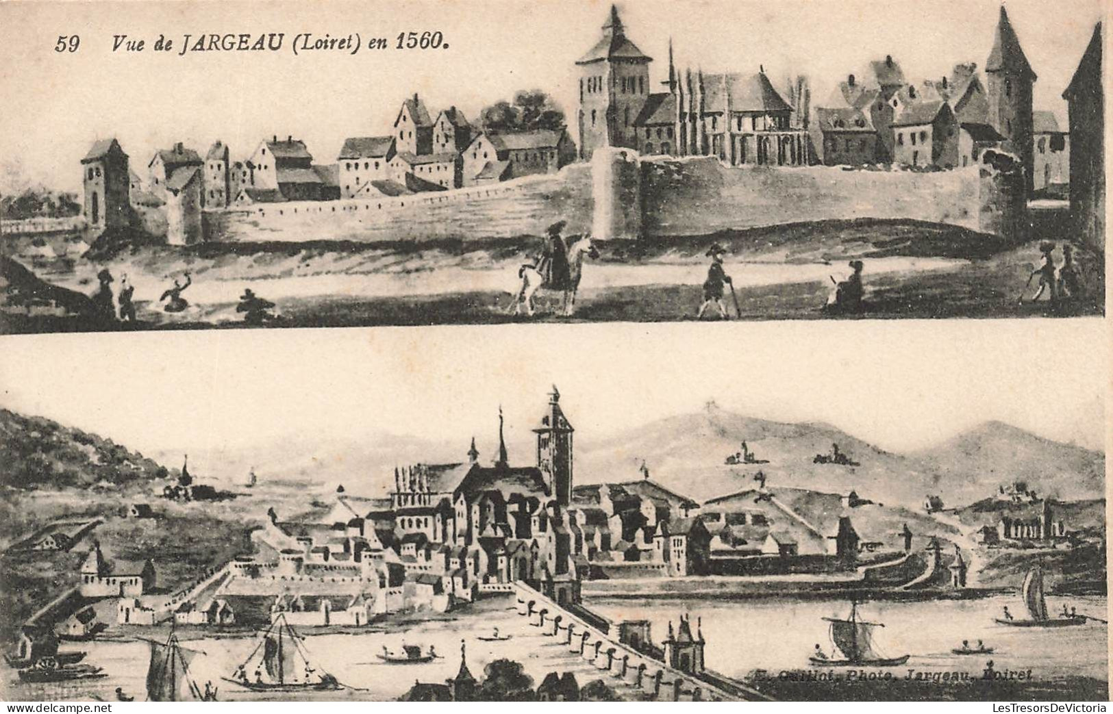 FRANCE - Vue De Jargeau (Loiret) En 1560 - Village - Carte Postale Ancienne - Jargeau