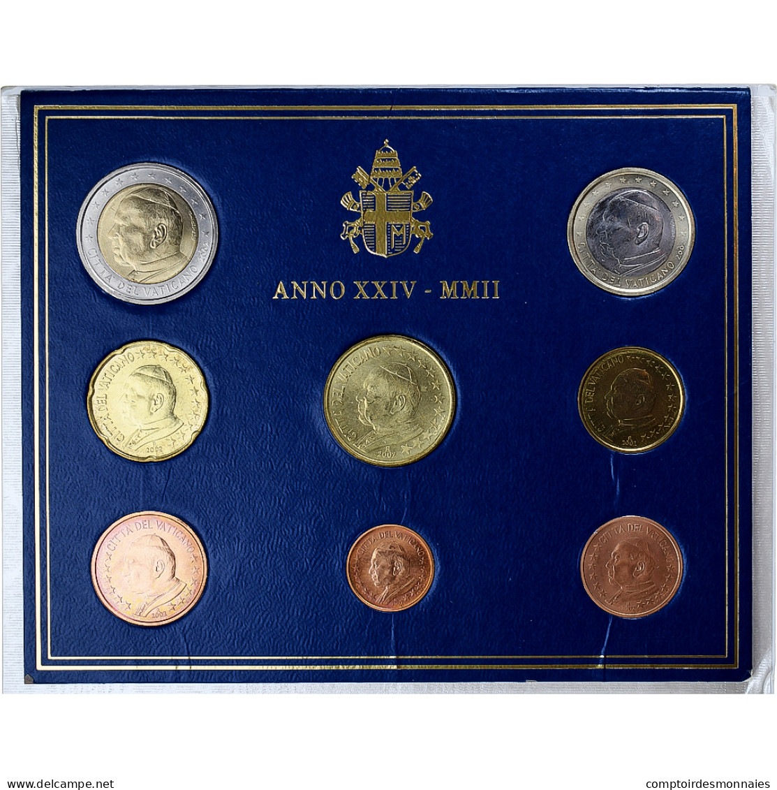 Vatican, Jean-Paul II, Set 1 Ct. - 2 Euro, 2002 (Anno XXIV), Rome, SPL+ - Vatican