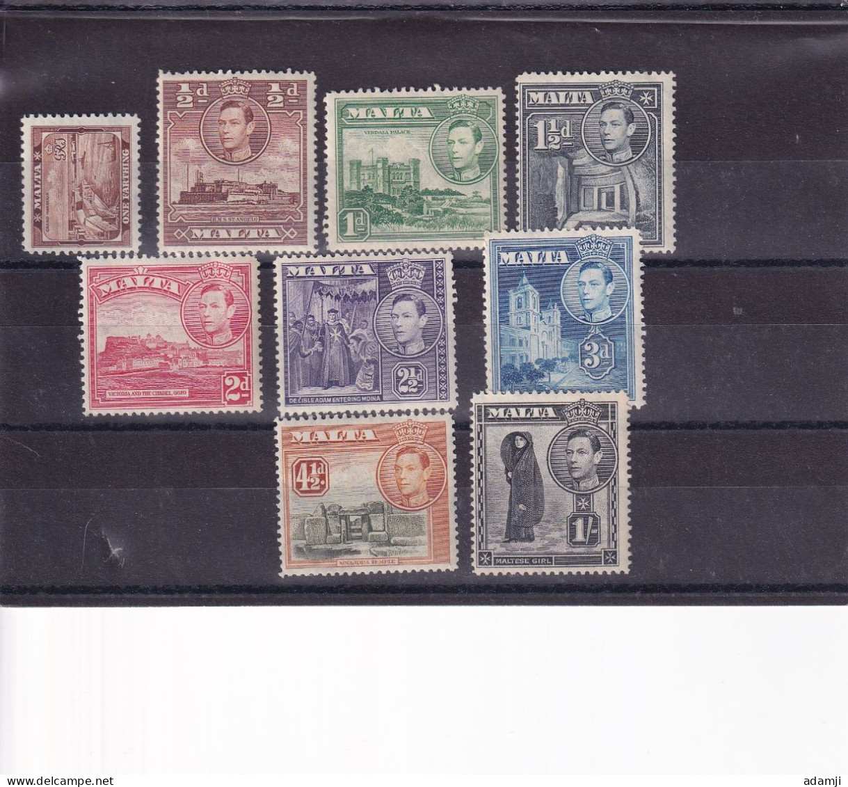 MALTA 1936 GEORGE VI MLH-MH CLEAN GUM. - Malte